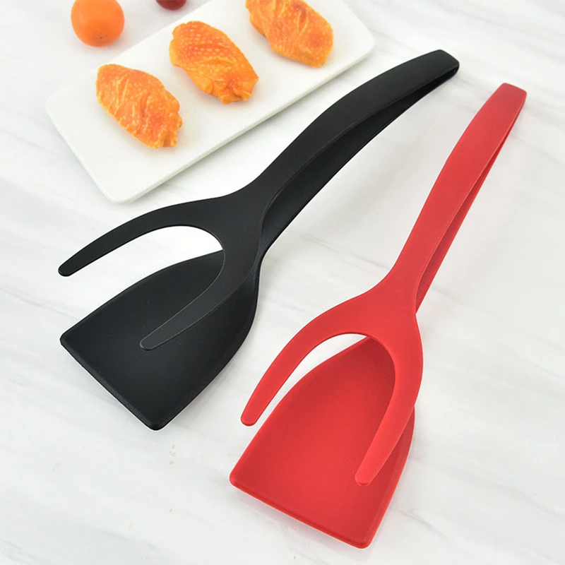 2 in 1 MultiTask Spatula- Espátula De Ovo, Espátula De Bife, Pinças Pinça, Panqueca, Torneiras Fritas, Acessórios de Cozinha,