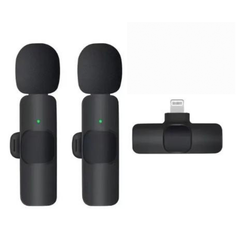 Microfone portátil sem fio Lavalier, Gravação de Vídeo Áudio, Mini Mic para iPhone, Android, Transmissão ao Vivo, Jogos, Telefone, Mic