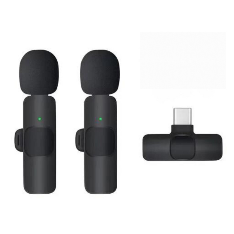 Microfone portátil sem fio Lavalier, Gravação de Vídeo Áudio, Mini Mic para iPhone, Android, Transmissão ao Vivo, Jogos, Telefone, Mic