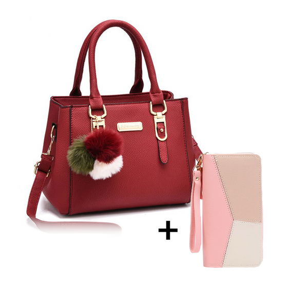 Conjunto Elegance Bolsa Feminina Baú e Carteira